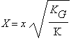 X = x*sqrt(K[G]/Kappa)