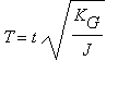 T = t*sqrt(K[G]/J)